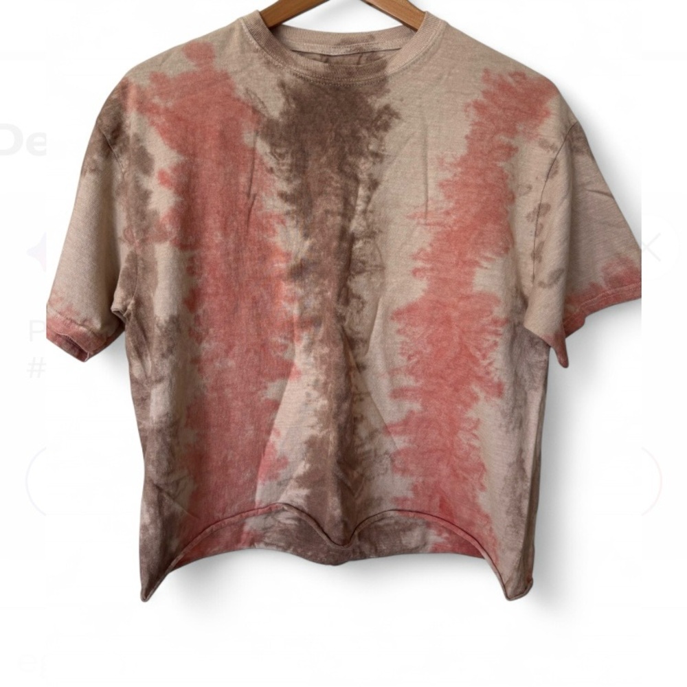 Antistar Relaxed Pink and Brown Short Sleeve Tee